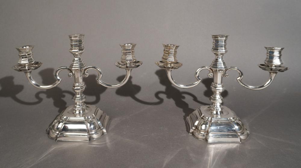 PAIR SILVERPLATE THREE-LIGHT