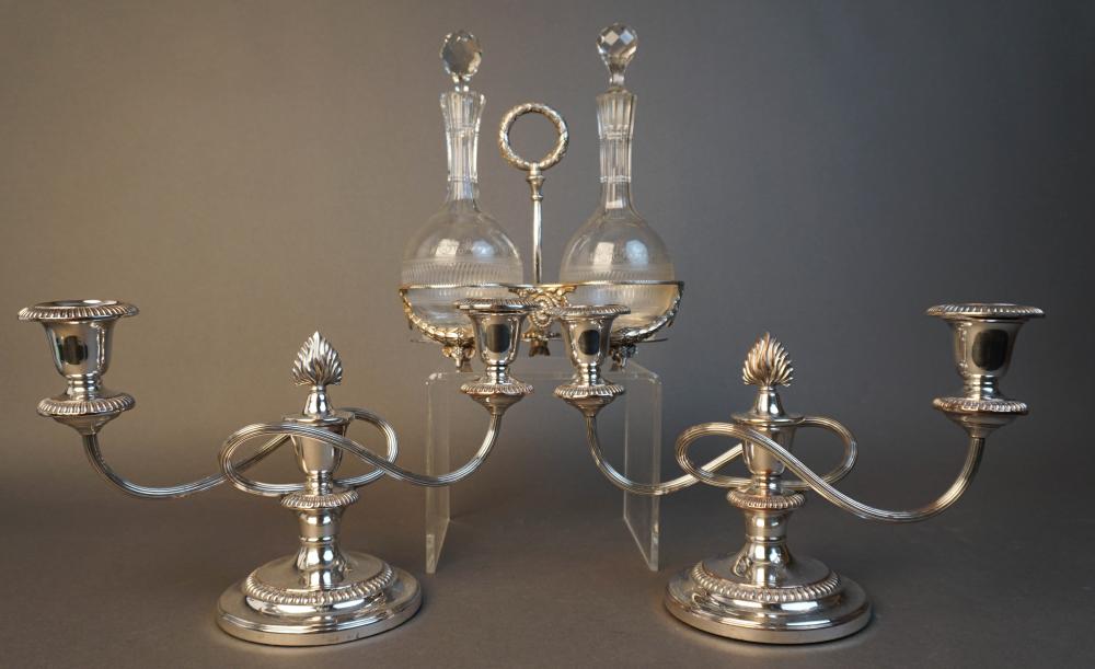 PAIR SILVERPLATE TWO-LIGHT