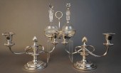 PAIR SILVERPLATE TWO-LIGHT CAN