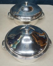 PAIR SILVERPLATE WARMING DISHE