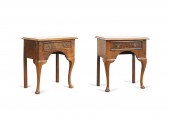 PAIR SINGLE DRAWER QUEEN ANNE