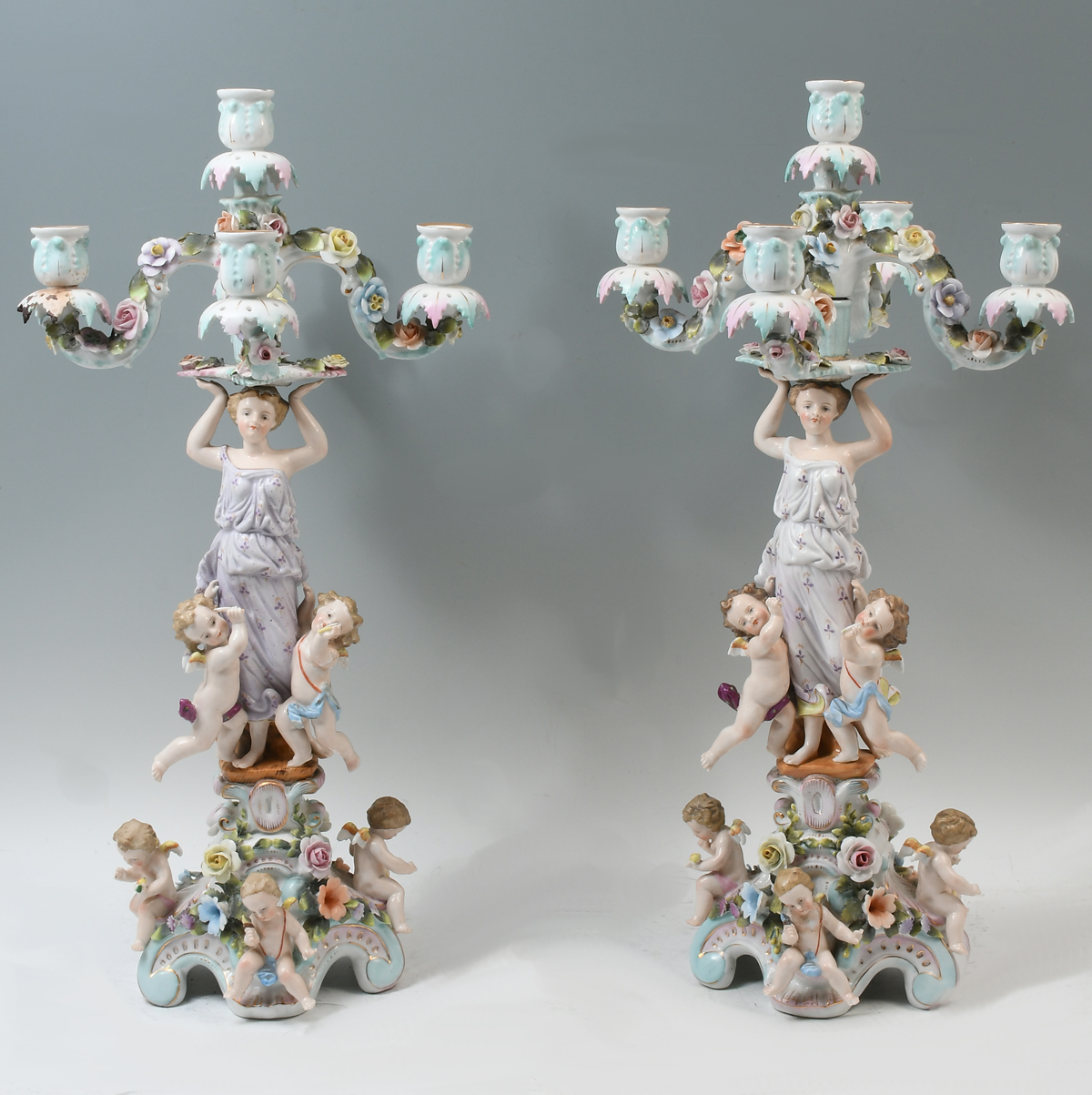 PAIR SITZENDORF PORCELAIN