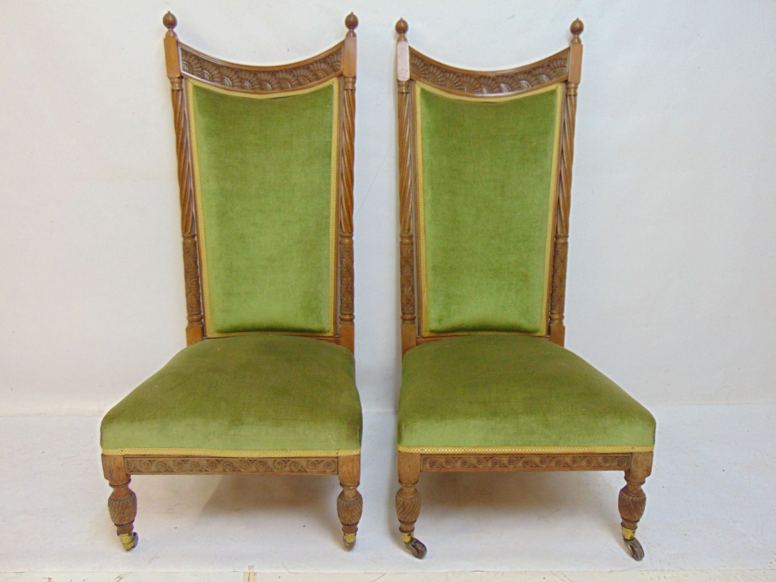 PAIR SLIPPER CHAIRS, POSSIBLY BY