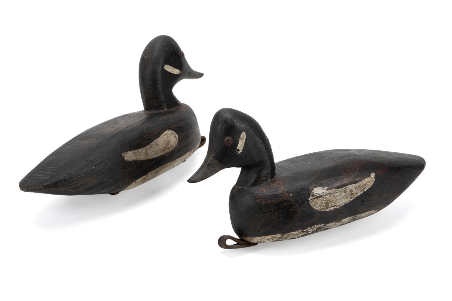 PAIR SMALL CARVED GOLDENEYE DUCK