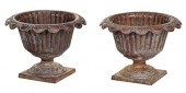 PAIR SMALL CAST IRON PLANTERSL