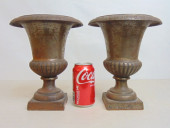 PAIR SMALL DECORATIVE CAST IRO