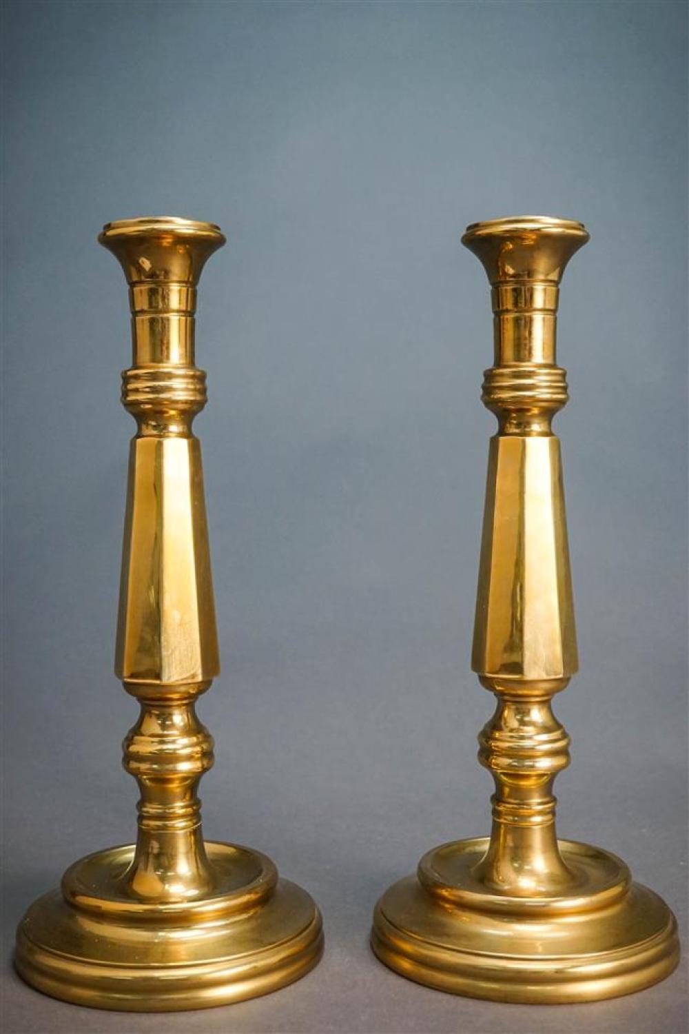 PAIR SOLID BRASS TALL