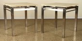 PAIR SOPHISTICATED STEEL END T