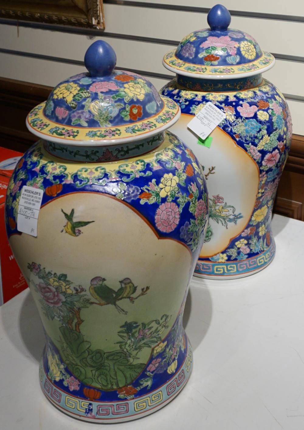 PAIR SOUTHEAST ASIAN POLYCHROME