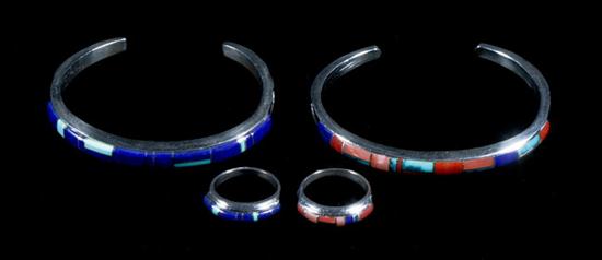 PAIR SOUTHWEST AMERICAN ZUNI INLAID