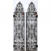 PAIR SPANISH STYLE WROUGHT IRO