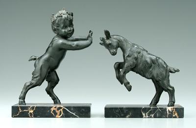 Pair spelter bookends after