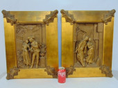 PAIR SPELTER RELIEF PLAQUES, C