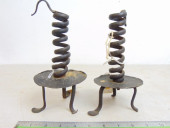 PAIR SPIRAL FORM WROUGHT IRON