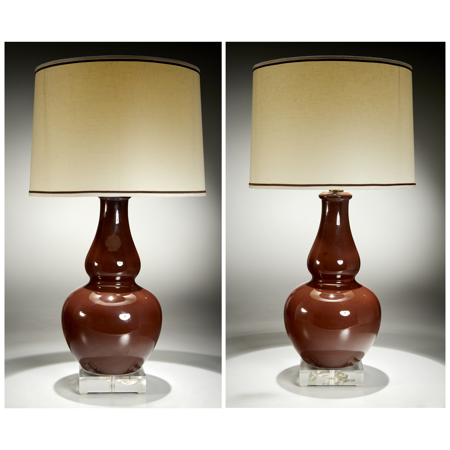 PAIR SPITZMILLER STYLE DOUBLE GOURD