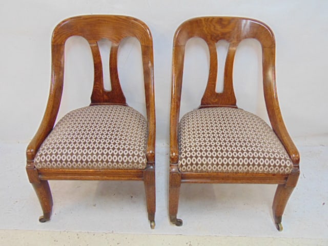 PAIR SPOON BACK ENGLISH CHAIRS WITH