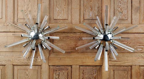 PAIR SPUTNIK STYLE MURANO GLASS