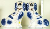 PAIR STAFFORDSHIRE "BLUE" SPAN