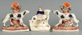 PAIR STAFFORDSHIRE DOGS & FIGU