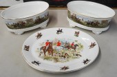 PAIR STAFFORDSHIRE HUNTING SCE