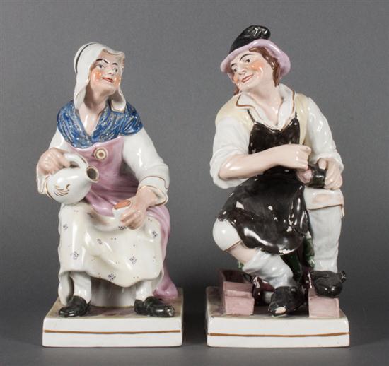 Pair Staffordshire style painted