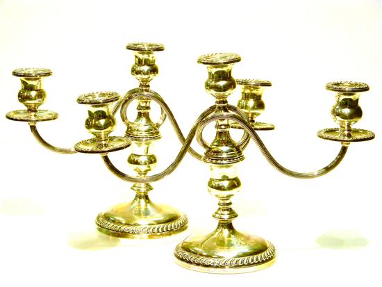Pair sterling candelabra by