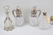 PAIR STERLING MOUNTED CUT GLAS