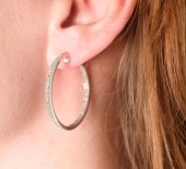 PAIR, STERLING SILVER & DIAMON