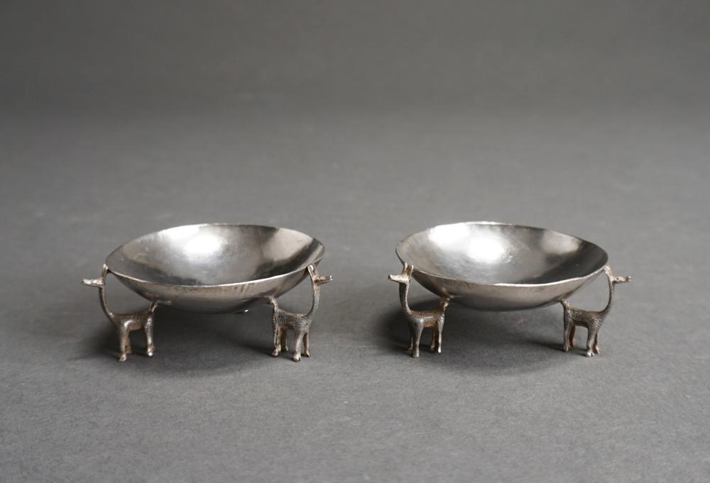 PAIR STERLING SILVER LLAMA FOOTED