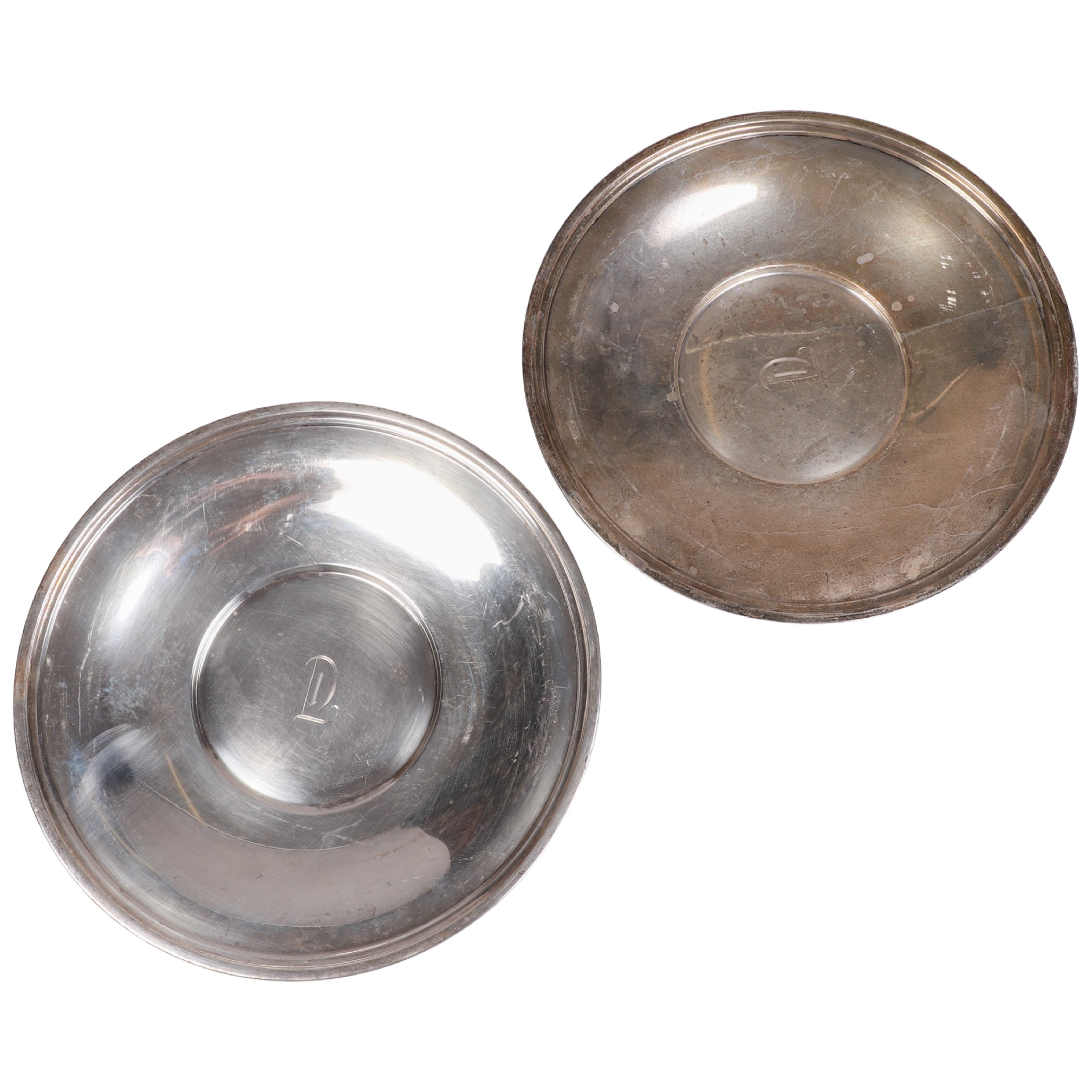 Pair sterling silver platter, PSCO,