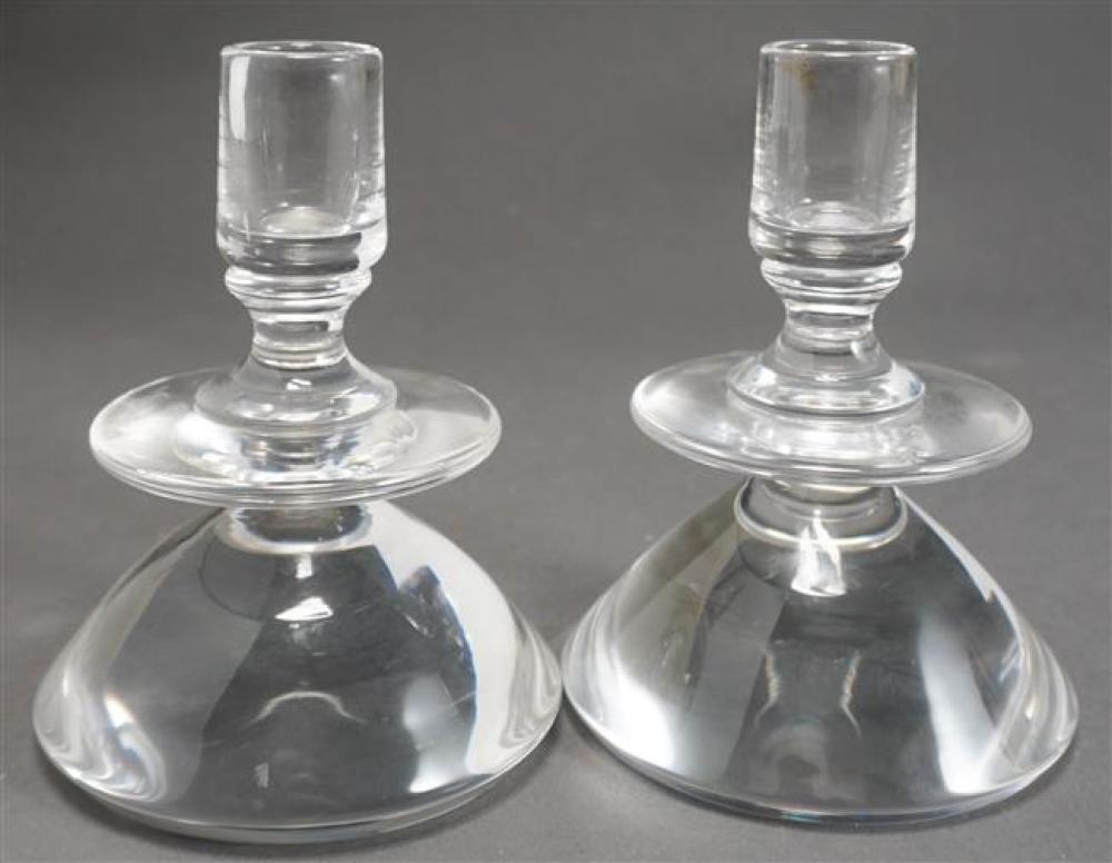PAIR STEUBEN GLASS LOW