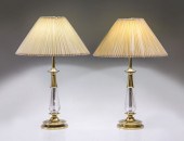 PAIR STIFFEL-BACCARAT LAMPS WI