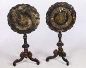 PAIR SWEDISH BLACK AND GILT TI