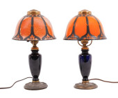 PAIR SWISSVALE BOUDOIR LAMPS<b