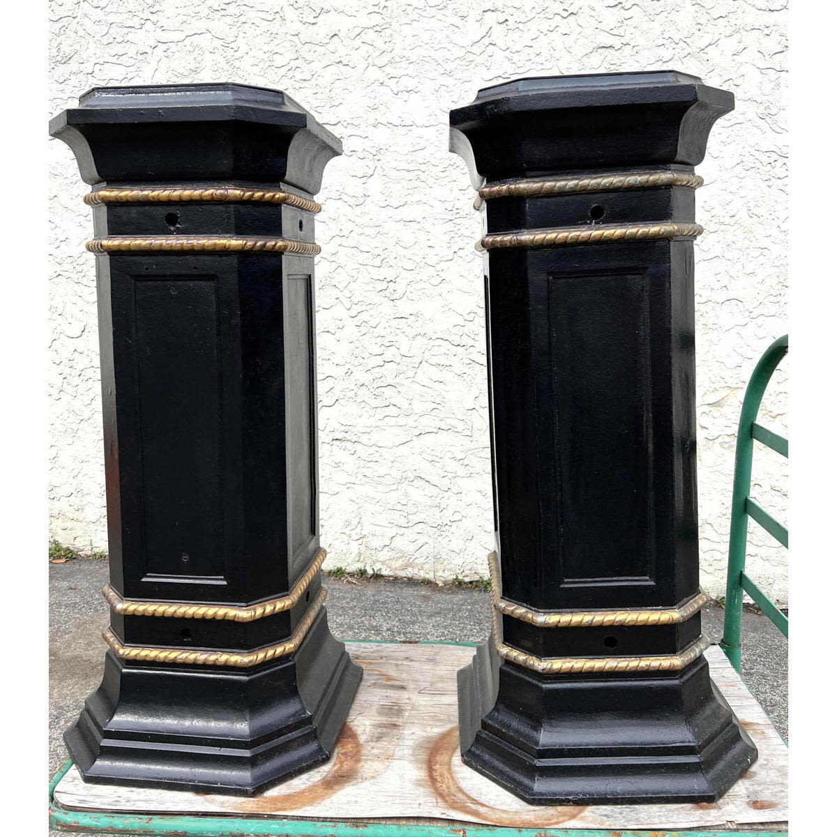 Pair Tall Heavy Cast Iron