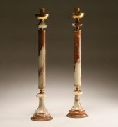 Pair tall onyx ormolu mounted