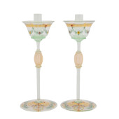 PAIR, TALL VENETIAN ENAMEL DEC