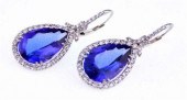 Pair tanzanite and diamond dro