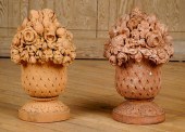 PAIR TERRACOTTA FLOWER BASKETS