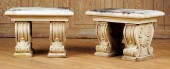 PAIR TERRACOTTA GARDEN BENCHES