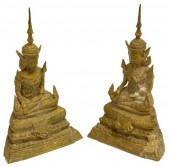(PAIR) THAI GILT METAL RATTANK