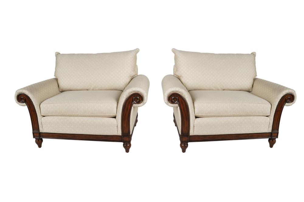 PAIR THOMASVILLE UPHOLSTERED