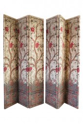 PAIR THREE-PANEL UPHOLSTERED R