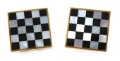PAIR TIFFANY & CO 18K CHECKERB
