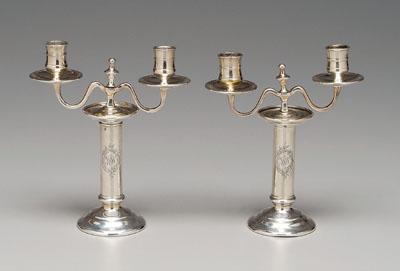 Pair Tiffany sterling candlesticks: