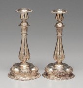 Pair Tiffany sterling candlest