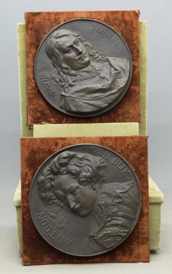 Pair tin embossed Continental