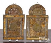 PAIR TIN REFLECTOR SCONCES, 18