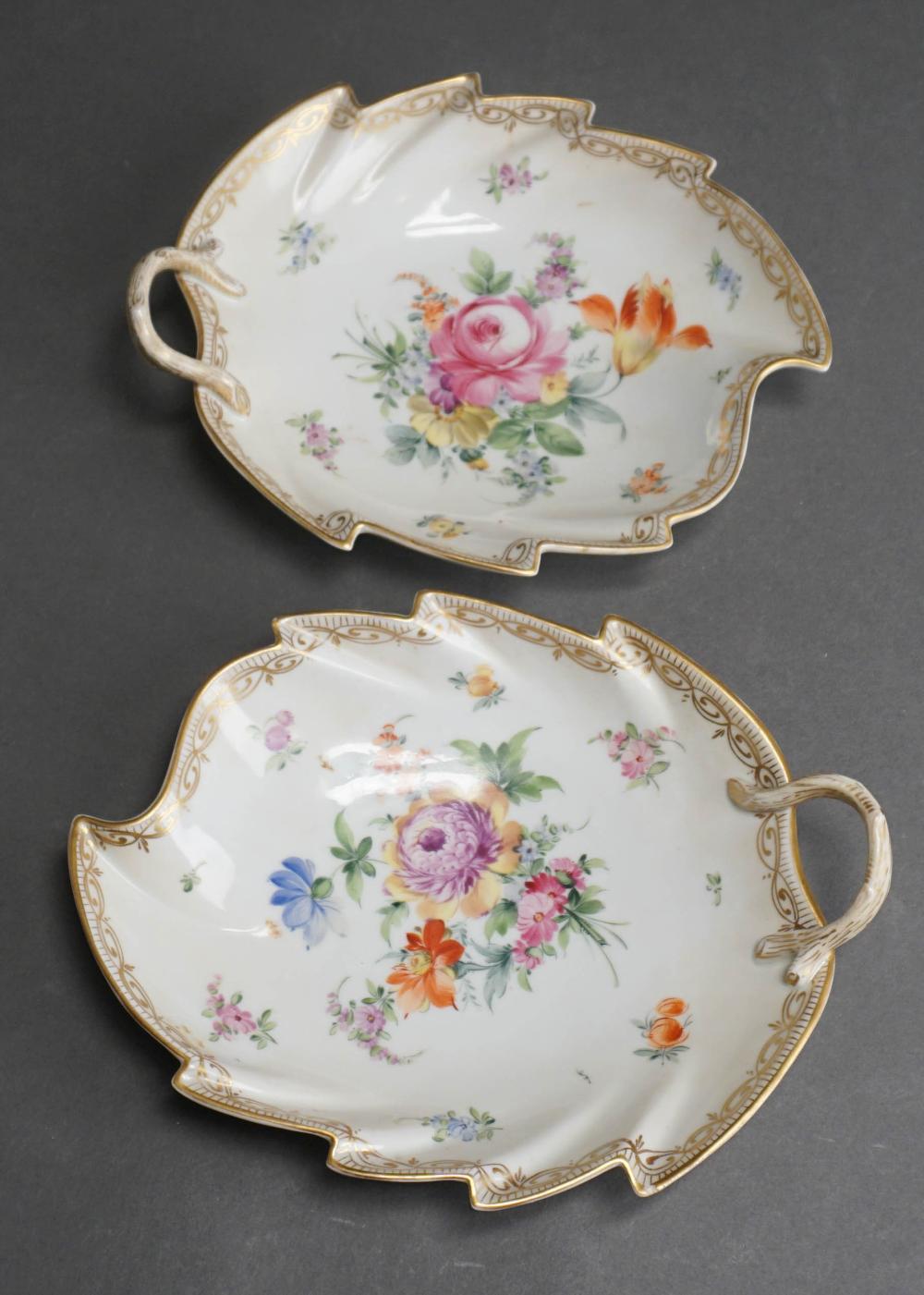 PAIR TIRSCHENREUTH FLORAL DECORATED