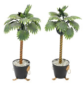 PAIR TOLE POTTED TABLE TOP PAL